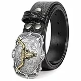 BELTROAD Western Leder Schnalle Gürtel für Männer Frauen Cowboy Cowgirl Herren Ledergürtel für Jeans Weihnachten Herrengürtel Geschenke