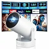 Mini Beamer, Philoent Smart Projektor 4K/1080P Unterstützt Neueste Apps WiFi 6 Bluetooth 5.4 Auto Screen Trapezkorrektur Niedriges Rauschen, Ultrakurzdistanzbeamer bietet großes Bild im kleinen Raum