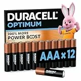 DURACELL Optimum AAA-Batterien (12er-Pack) – Alkaline-Batterien 1,5 V