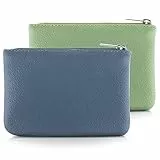 simarro 2 Stück Kleines Portemonnaie Damen, Leder Mini Geldbörse Klein Portemonnaie Coin Purse Münzgeldbörse Münzbeutel Schlüsseletui Woman Wallet Mini Geldbeutel für Damen (Blau Grün)