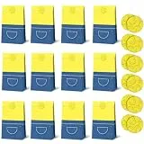 12 Stück Geschenktüten Kindergeburtstag,Papiertüten Bunt mit 12 Aufkleber,Papier Mitgebsel Tüten Gift Bag,Mitgebsel Tüten,Klein Geburtstagstüten Kinder,für Geschenktaschen Hochzeit Mitbringsel