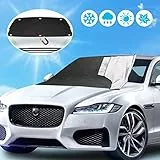 LEWONPO Frontscheibenabdeckung, Auto Scheibenabdeckung Windschutzscheibe Abdeckung Magnetische Eisschutzfolien Frostabdeckung Winterabdeckung Faltbare Auto Abdeckung für Winter UV-Schutz, 210 x 120cm