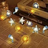 Vicloon Herbst Lichterkette, 2M 20LED Lichterkette Meerestiere, Batteriebetrie Herbst Dekoration, Halloween Lights, Bunt Lichtervorhang Innen für Weihnachten Deko, Balkon, Party, Hochzeit(Warmweiß)