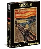 Clementoni 39377 Munch – Der Schrei – Puzzle 1000 Teile, Museum Collection, Geschicklichkeitsspiel für die ganze Familie, buntes Legespiel, Erwachsenenpuzzle ab 14 Jahren