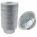 Aluschalen Rund Aluminiumschale Grill Tropfschalen Grillschale Aluminium-Auflaufform -50 Stück Einweg Schalen aus Aluminiumfolie, Kuchen Schale, für Backen, Kochen, Klein Behälter 12x10cm, 4cm 250ml