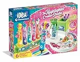 Clementoni Idea Textmarker Werkstatt mit über 50 Accessoires - Kreativspielzeug, Stift Bastelset, Personalisierter Stift, Geschenk-Set für Kinder ab 6 Jahren 18860