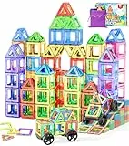 COOLJOYA Magnetische Bausteine, Magnetspiel STEM Magnetbausteine, Montessori Spielzeug ab 3 Jahre, Magnete Spielzeug ab 3 4 5 Jahre Ostern Geschenk für Kinder Jungen Mädchen, 50 Teile Magnetbausteine