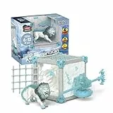 SCHLEICH ELDRADOR Creatures | Battle Cave Eislöwe 42766 | Set aus ELDRADOR Battle Cave mit Monster, Kreisel, Gitter & Kristall | Battle Caves zur Arena stapelbar | Spielzeug ab 7 Jahren | 31 Teile