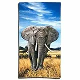 ESPiCO Strandlaken Badetuch Elefant Tier Afrika Safari Wüste Steppe 100 cm x 180 cm