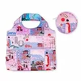 Japanische wiederverwendbare Einkaufstasche (Japonorama), Einkaufstasche, große Kapazität, faltbar, kompakt, mit Aufbewahrungstasche, bunte Tasche, japan, Large