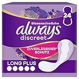 Always Discreet Inkontinenz-Slipeinlagen für Frauen Long Plus Stück 24, Absorbieren Gerüche Und Nässe, Verhindern Auslaufen