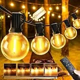 JEYMORKEY Lichterkette LED Außen Strom Outdoor - 45M 150FT G40 Glühbirnen Garten Beleuchtung Balkon Lichterketten Aussen IP44 Wetterfest Pavillon String Lights mit Fernbedienung für Terrasse Party