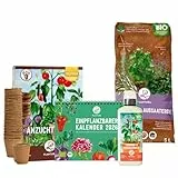 Plantura Einpflanzbarer Kalender Geschenk-Set, inkl. Töpfchen, Erde und Dünger, Komplett-Set als Geschenkidee