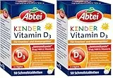 Abtei Kinder Vitamin D3 - für Knochen und Immunsystem (50 Schmelztabletten) (Packung mit 2)