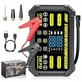 MidingChai Starthilfe Powerbank für PKW, 12V Auto Autobatterie Starthilfe mit Kompressor 150PSI, 29600mWh Multifunktionale Starter Powerbank, Starthilfegerät mit Taschenlampe, 18W Schnellladung