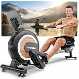 [2026 Neu] Wenoker Magnet Rudergerät für Zuhause – 16/32 Stufen leiser Magnetwiderstand, Bluetooth APP Verbindung, 160 kg Belastbarkeit, LCD-Monitor intelligenter Drehknopf, Indoor Cardio Training