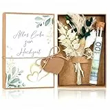 MONCAP Hochzeitsgeschenke für Brautpaar Geld, Hochzeit Geldgeschenke mit Geschenkbox Trockenblumen Reagenzglas Hochzeitskarte - Ideen Geschenkverpackung für Hochzeitstag Wedding