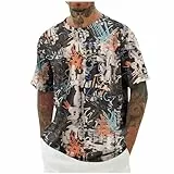 KOG T-Shirts für Herren Sommer Shirts Kurzarm Oberteile Tie-Dye Muster Bekleidung Casual Baumwolle Wandershirt Jungen Arbeitsshirt Gym Tee Männer Shirt Schwarz XL