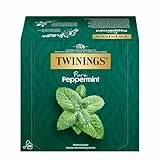 Twinings Pfefferminztee PURE PEPPERMINT - Pfefferminze Kräutertee im Beutel erfrischend & intensiv, heiß & kalt ein belebender Genuss für jeden Tag (50 Teebeutel, 100g)