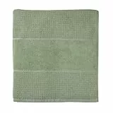 Schiesser Saunatuch Turin | Frottier | angesagte Reiskornoptik | 100% Baumwolle | flauschig, saugstark, farbecht | Oeko-Tex® Made in Green Zertifiziert | Kordelaufhänger | 75x200cm | Grün