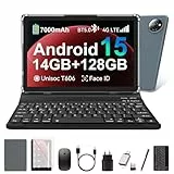 ANTEMPER Tablet, Android 15 Tablet PC mit SIM-Karte Slot 4G LTE Anrufe, 14GB RAM+128GB ROM (1TB TF), Octa-Core, Tablets 10 Zoll Gemini AI, 13MP+8MP, 7000mAh, GPS, Face ID, 2-in-1 Tablet, Grau 2026