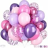 Ovanda Hochzeits Luftballons, Luftballons Geburtstag Mädchen, Rosa Ballons Set, 35 Stück 12 Zoll Luftballons Rosa, Konfetti Ballon für Mädchen Babyparty Geburtstagdeko Hochzeits Party Dekoration