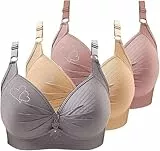 ZWDC 3er Pack BHS Damen Ohne Buegel Vollschalen Bequem Guter Halt Große Brüste Wirefree Super Push Up BH Gegen Hängebrust Brüste Klassische-BH Minimizer Bra