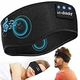LC-dolida Schlafkopfhörer Bluetooth 5.4, Schlaf Stirnband Kopfhörer Headband Schlafmaske, Sportskopfhörer Musik schlafen Stirnband für Sport Training, Joggen, Yoga, Reisen