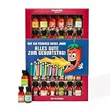 Thoughtfully Gourmet, Master Hot Sauce Collection Probierset, Geschmacksrichtungen umfassen Knoblauch-Kräuter, Apfel-Whiskey und mehr, Geburtstagsverpackung, 30er-Set