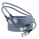XGMATT USB 3.0 Verlängerungskabel 2 Stück 1M+1M, USB Verlängerung Kabel A Stecker auf A Buchse mit eleganten Alluminiumsteckern, Nylon Stoffmantel für Kartenlesegerät,Tastatur, Drucker, Scanner,Blau
