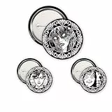 ABYstyle Junji Ito Collection Badges 3 Stück, offizielles Produkt, Durchmesser 5 cm & 3,2 cm, Zubehör Manga Horror