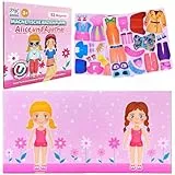 MAGNIKON Magnetspiel Alice und Agatha, Magnet Puppen zum Anziehen, Magnet Anziehpuppen, Spielzeug für unterwegs, Anziehbuch, Magnetische Anziehpuppe mit 32 Magneten