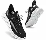 DANNTO Laufschuhe Herren Turnschuhe Damen Sneaker Leichte Atmungsaktiv rutschfeste Sportschuhe Gym Fitness Outdoor Schuhe Fashion Straßenlaufschuhe Schwarz Weiß 40
