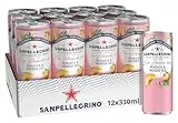 San Pellegrino Ein Hauch von Pfirsich & weißer Tee, Kalorienarme Limonade 37 Kalorien pro Dose, 12er Pack (12 x 330ml) Einweg-Dosen
