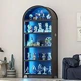 Lvifur Led Vitrine Buffetschrank Sideboard mit 3 Farben Dimmbares für Schlafzimmer Sammlerstücke,33 × 75 × 175 cm Vitrinenschrank mit Intelligente Sensorik für Wohnzimmer,Wein