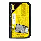 Idena 20066 - Zirkel im Etui, 11-teilig, mit Geodreieck, Lineal, Ersatzminen für den Zirkel, Druckbleistift & Ersatzminen, Stundenplan, Radiergummi & Spitzer