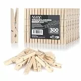Vaily Wäscheklammern aus Holz - Holzklammern für Wäscheständer, Wäscheleine, Basteln und Dekoration (300 Stück)
