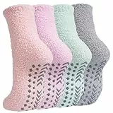 Caldodo Warme Kuschelsocken Stoppersocken Damen 36-42, Flauschige Kuschel Socken Antiruschsocken mit Noppen, Rutschfeste Bettsocken Haussocken Wintersocken für Frauen Mädchen