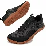 ASHION Turnschuhe Herren Laufschuhe Sportschuhe Sneaker Herren Straßenlaufschuhe Outdoor Traillaufschuhe Barfußschuhe, Schwarz Braun, 44 EU