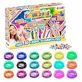 CRAZE SCOUBIDOU Bänder Kreativ Box – 36 Silikon Skubidubänder inkl. 30+ Anhängsel & Perlen – Scoubidou Bänder Glitzer, Neon & Candy – Kinder Bastelset, Creative Box, 36 Farben