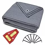 Smartpeas Vorzeltteppich 250x400 cm - Camping Outdoor Teppich Blau/Grau - Camping Vorzeltteppich ist Aus Polyethylen (HDPE) Mit Edelstahl-Ösen Robust und Waschbar