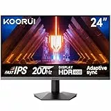 KOORUI 24 Zoll PC Bildschirm,Gaming Monitor 200Hz,1920x1080 Fast IPS, Adaptive Sync, HDR400, FHD, HDMI 2.0 & DP 1.4, VESA 75x75 mm