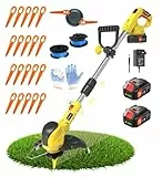 Wrneaoch Rasentrimmer mit Akku 21V Akku rasentrimmer Akku mit 12.000 U/min und 850W Motor Motorsense Akku mit 2 Akku 4.0Ah ist Ihr Perfekter Partner für die Garten und Rasenpflege