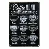 LUOEM Retro Metall Blechschild Kaffee Blechschilder
