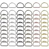 Yolev 60 Stück D Ring 25mm Mehrfarbige Metall D Ringe Schnalle für Rucksack Schlüsselring Gürtel Zubehör