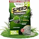 Terrauno Turbo Rasendünger SPEED Frühjahr/Sommer & Herbstrasendünger, Sofortwirkung in 24 Stunden, Universaldünger, 5 kg für 250 m², schneller Wachstumsschub und saftiges Grün
