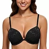 Wingslove Damen Super Push Up BH mit Bügel Extrem Gepolstert Maximizer für Kleine Brüste Nachtschwarz 75B