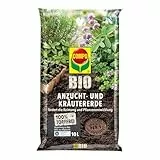 COMPO BIO Anzuchterde und Kräutererde, Erde für Aussaaten, Kräuter, Stecklinge und Jungpflanzen, Blumenerde, Torffrei, 10 Liter