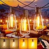 Yuusei Lichterkette Außen Strom, 36M Lichterkette Outdoor mit Fernbedienung, IP45 Wasserdicht, 46+2 ST38 Dimmbar LED-Glühbirnen für Garten Pavillon Balkon Camping Party Hochzeit