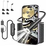 Endoskopkamera mit Licht, Ferdiiz 1920P HD Endoskop-Kamera Handy mit 8 LED, Wasserdichtes IP67 Inspektionskamera, Kein WLAN Erforderlich Kanal-Kamera für Android & iOS, Tablet - 32.8 ft/10 m